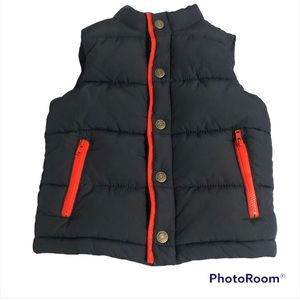 Janie and Jack Navy Red Accents Puffy Vest 2T Unisex Toddler